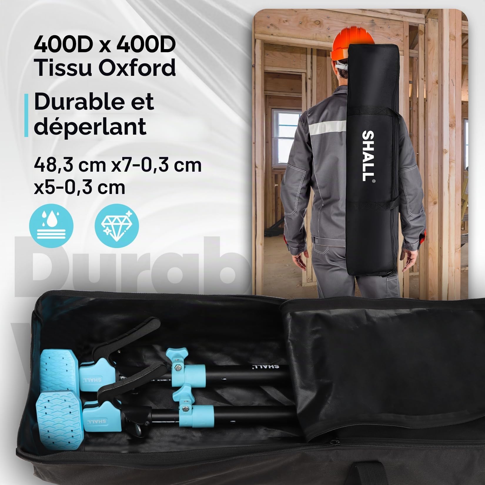 SHALL Lot de 2 bâtons télescopiques de Soutien Rapide avec Sac de Rangement