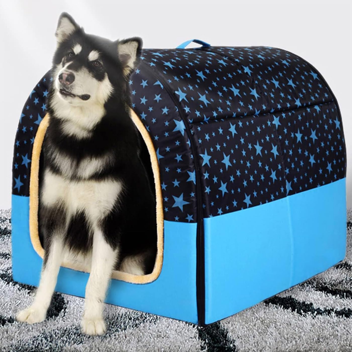 qing yun Extra Large Dog House Kennel XL XXL Warm Dog Bed,Jumbo Dog Bed Anxiety Relief Calming Dog Kennel Cat Cave Igloo Indoor Outdoor Washable (XXL-92 * 68 * 72cm,E)