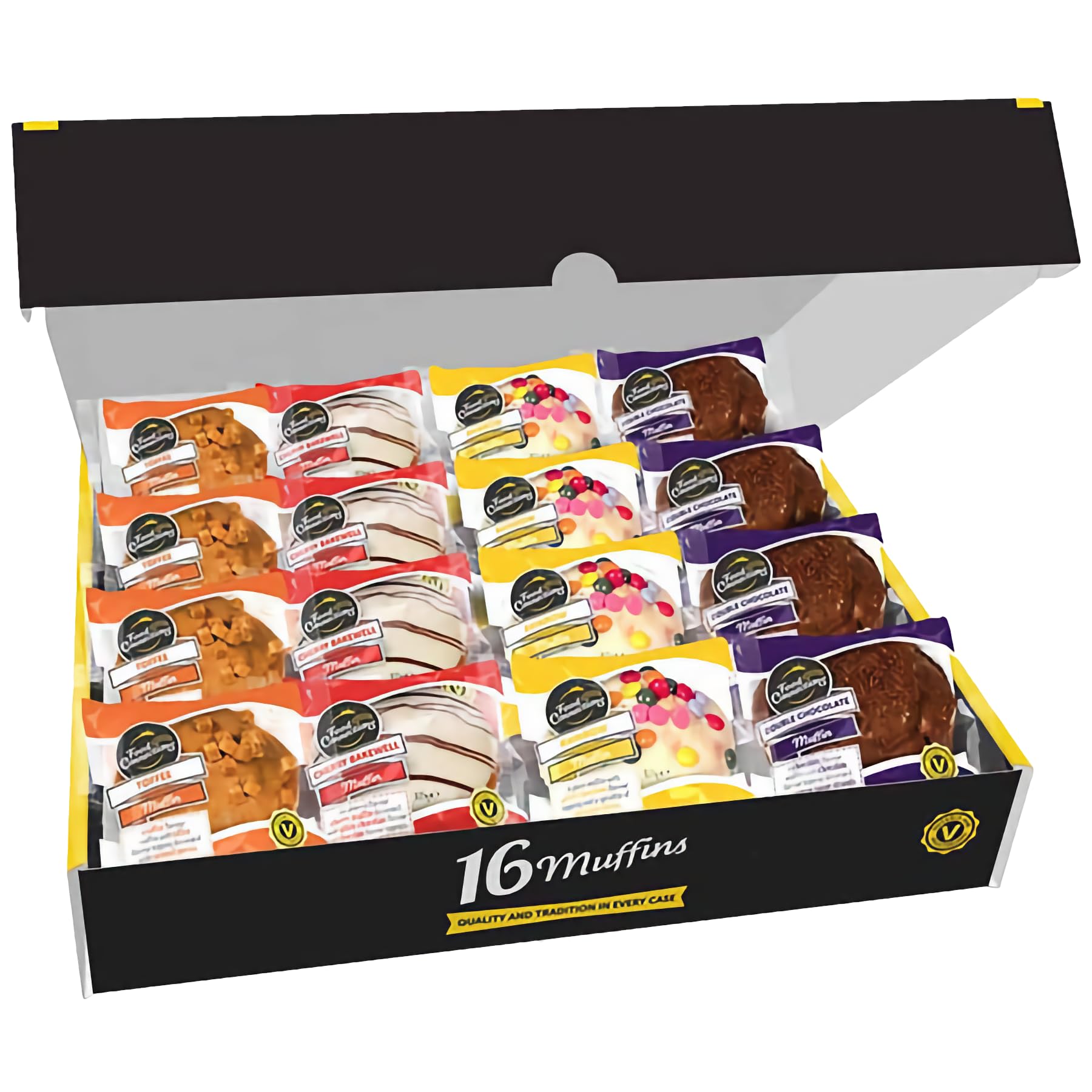 Assorted Topped Mixed Muffins, 4 Flavours, 16 Muffins per Box (2 Boxes (32 Muffins))