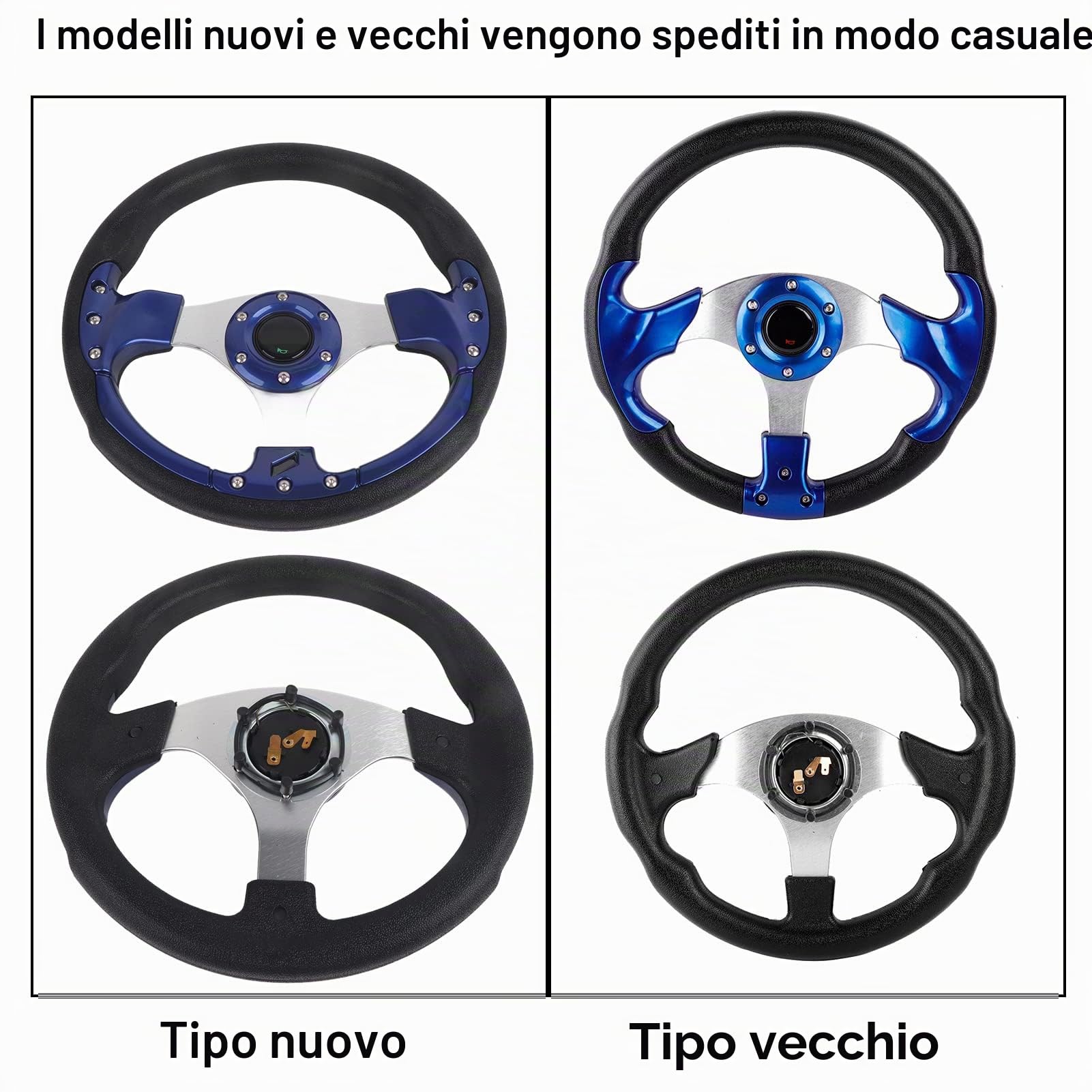 Volante 13in 320mm Volante universale in pelle PU per auto da corsa Volante sportivo blu