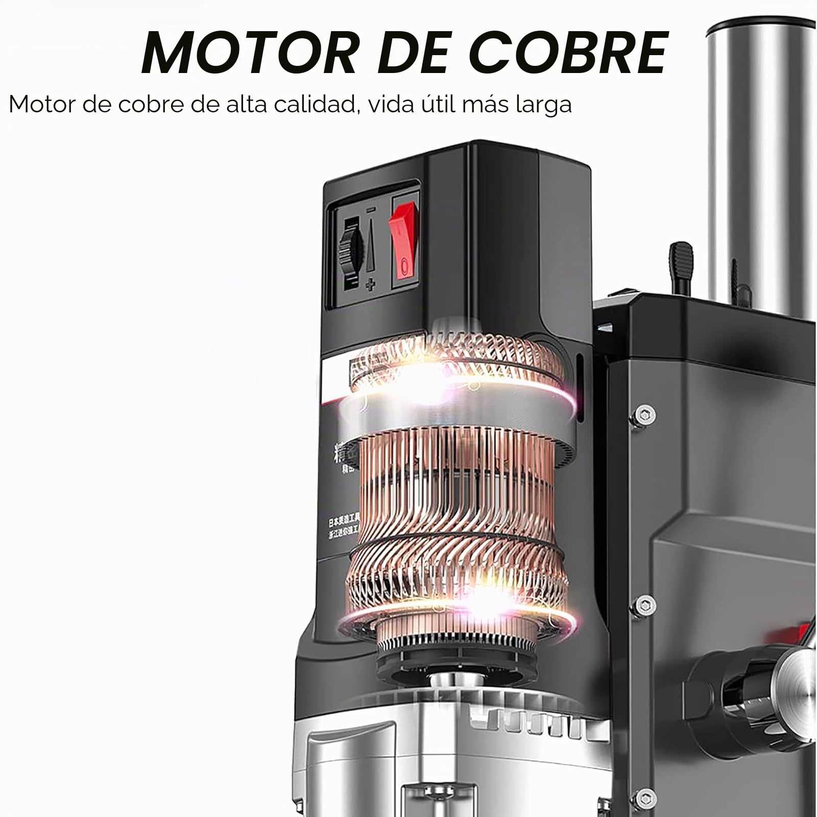 Taladro de columna profesional con 6 velocidades, para metal, madera, plástico, herramienta de fabricación de bricolaje, 2800 rpm, control preciso