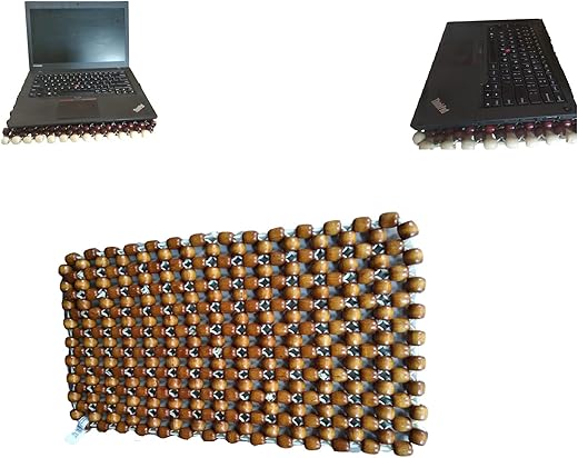 Q1 Beads Wooden Beads Portable Laptop Cooling pad for All Brand’s Laptop, Rectangular 40 x 25 cm (Standard, Golden Brown)