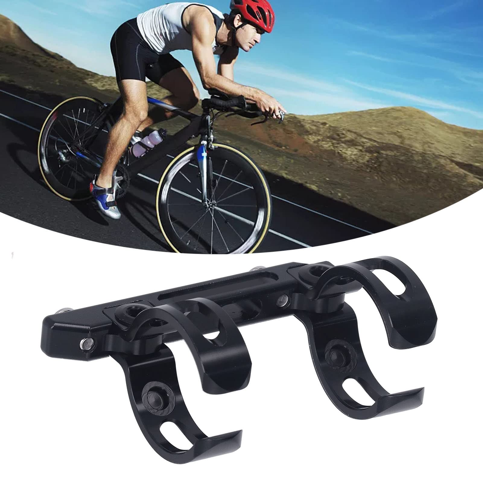 Soporte para Botella de Agua en el Tubo de la Silla de Bicicleta, Adaptador de aleación de Aluminio Plegable para Jaula de Botella de Agua de Bicicleta con Almohadillas Acolchadas,