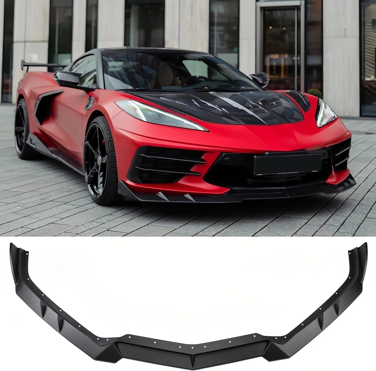 MWEIYANF Front Lip Spoiler for Chevy Corvette C8 2020-2025 Lightweight