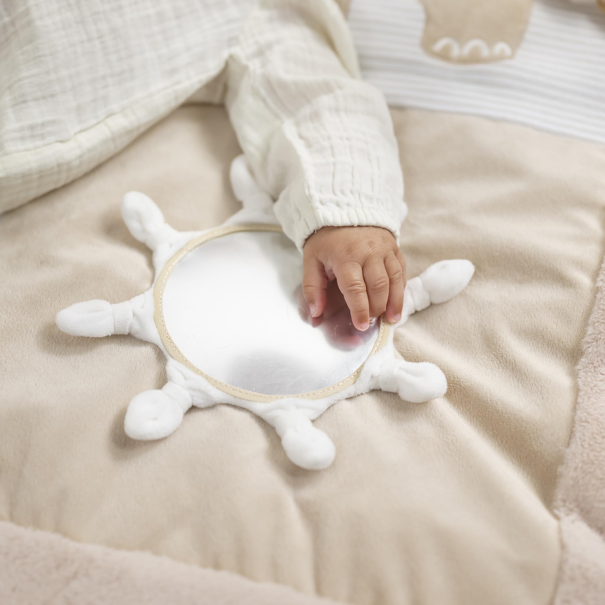 Nattou Krabbeldecke mit Spielbogen und verschiedenen Aktivitäten, Aus Polyester, Ca. 80 cm, Rechteckig, Flo, Oli & Ernest, Flo Beige