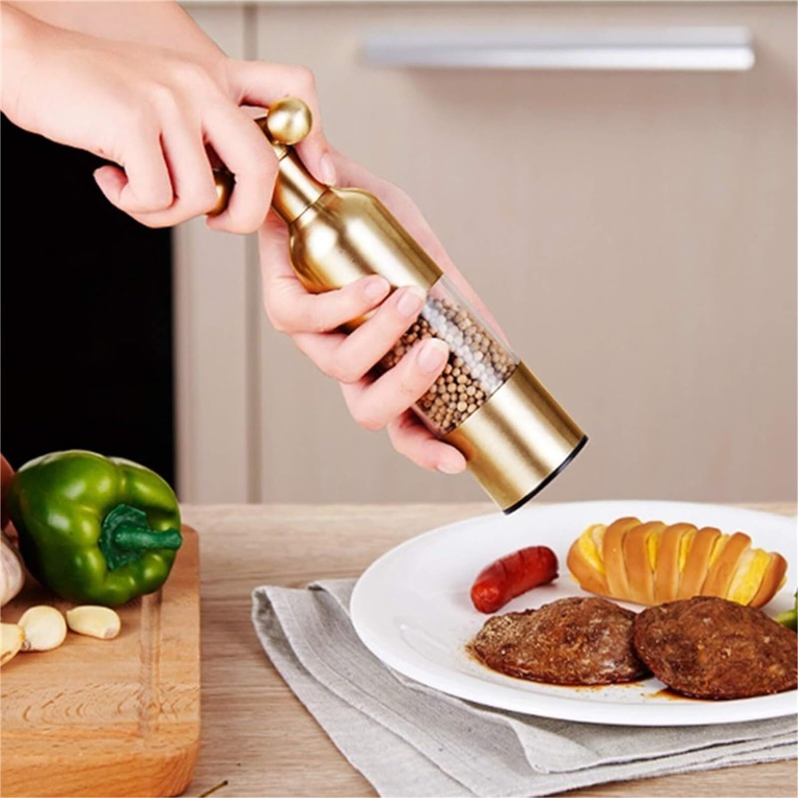 Młynek Do Przypraw Pieprzu Młynek Do Przypraw Solnych, Soli I Pieprzu, Mielenie Ze Stali Nierdzewnej Do Różnych Przypraw(A,2pcs)