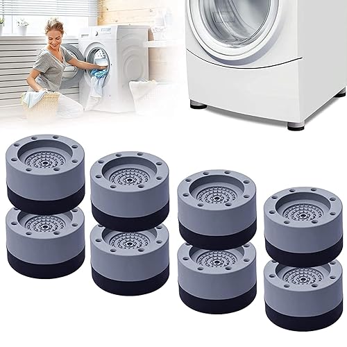 8 Pezzi piedini per lavatrice antivibrazione universali, cuscinetti per lavatrice