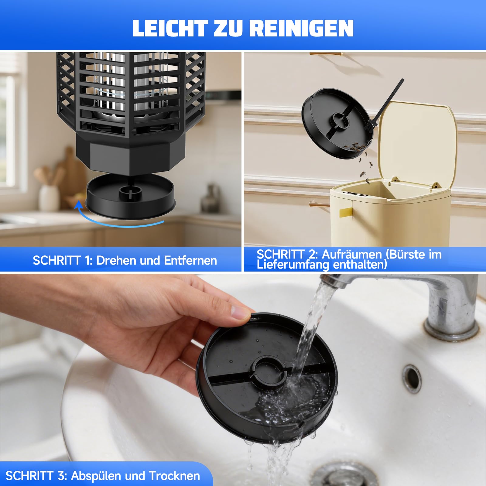 Insektenvernichter Elektrisch 4200V,Mückenlampe 18W UV Licht,IPX4 Wasserdichte Fliegenfalle Elektrisch Mückenfalle für Innen & Außenbereich,Insektenfänger gegen Mücken,Fliegen,Wespen