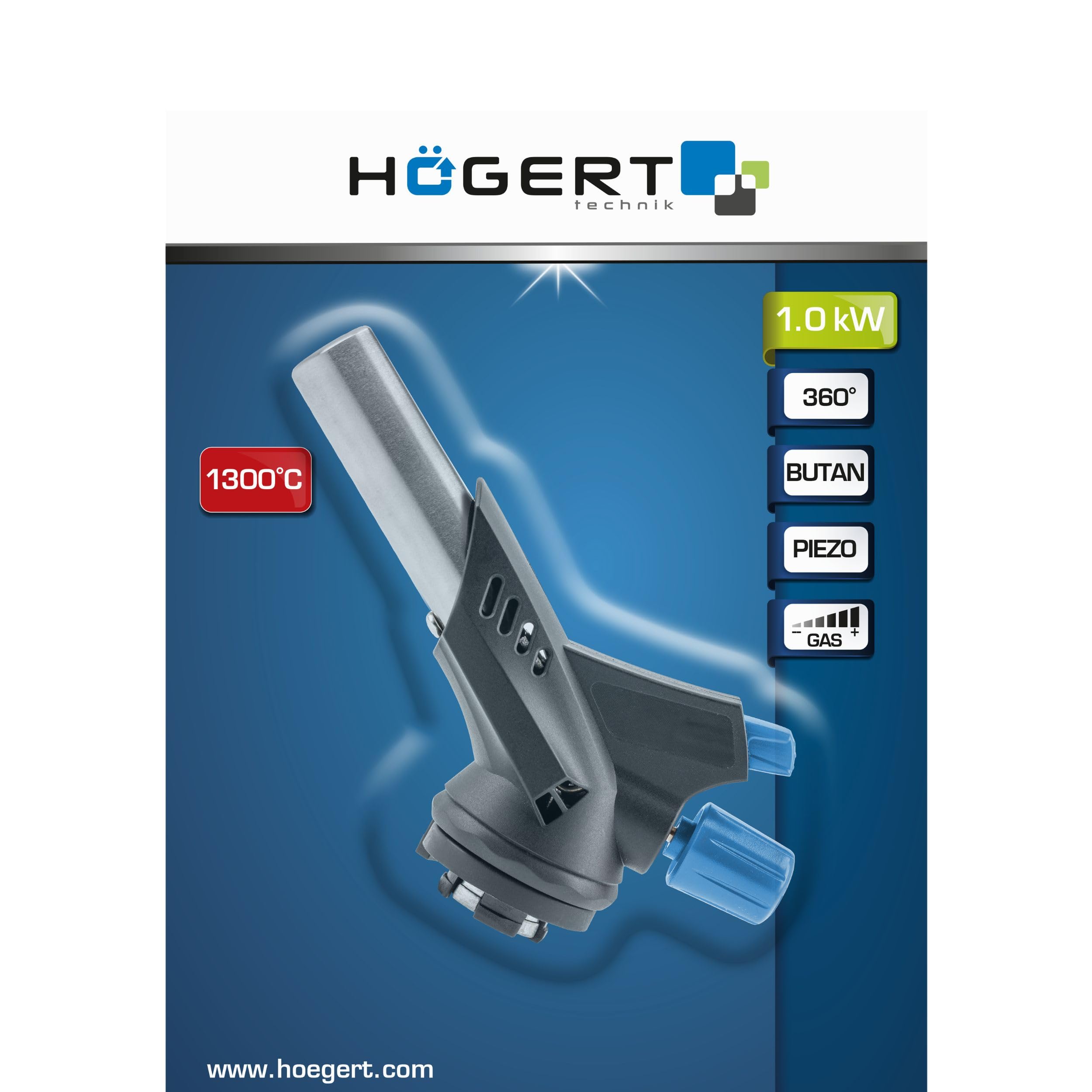 Högert Technik - Cannello per Saldatura, Bruciatore a Gas Portatile, Modello da Cucina e Uso Domestico, Temperatura Massima di Esercizio 1300°C