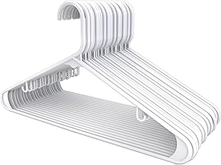 Utopia Home Plastic Hangers 30 Pack - Clothes Hanger with Hooks - Durable & Space Saving Coat Hanger - Heavy Duty White Ha...
