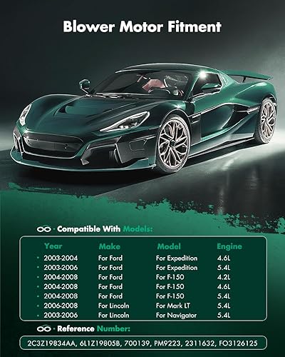 Miniatura 5 de SCITOO Motor del ventilador del calentador HVAC con la jaula del ventilador delantero 700139 para Ford para la expedición 2003-2006, para Ford para