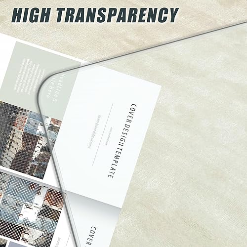 Miniatura 7 de SHAREWIN Tapete para silla de oficina para alfombra o suelo de madera dura, tapete de vidrio templado para silla de escritorio para oficina y hogar,