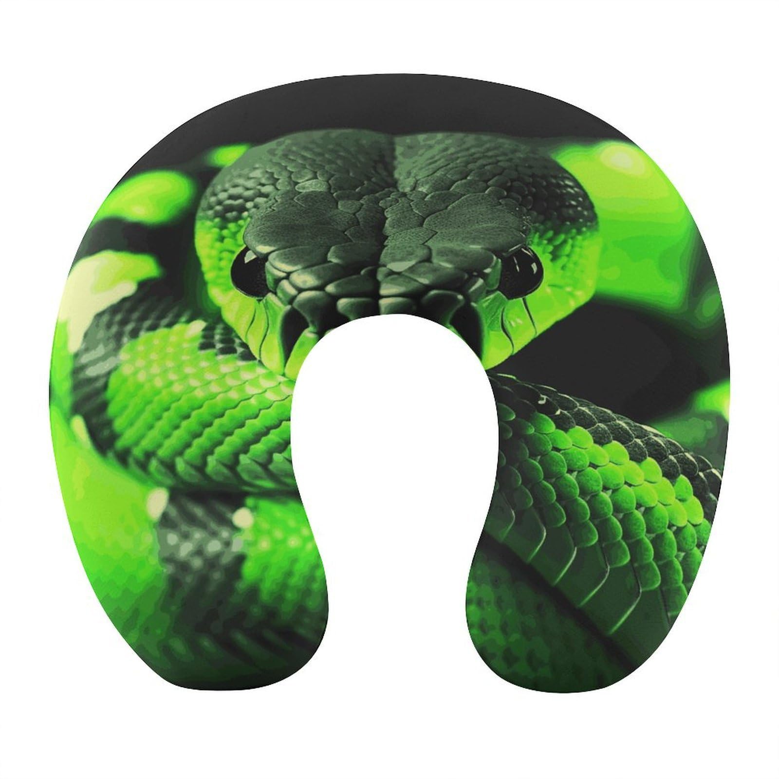 Btcowzrv Style 3D Snake U Shaped Neck Pillow Travel Pillows