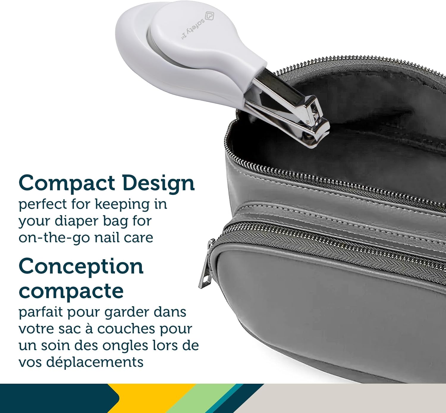 Safety 1st Clear View Baby Nail Clippers, Grey – 5X Magnifying Lens and Easy-Grip Handle, Compact for Diaper Bag Essentials - Image 7