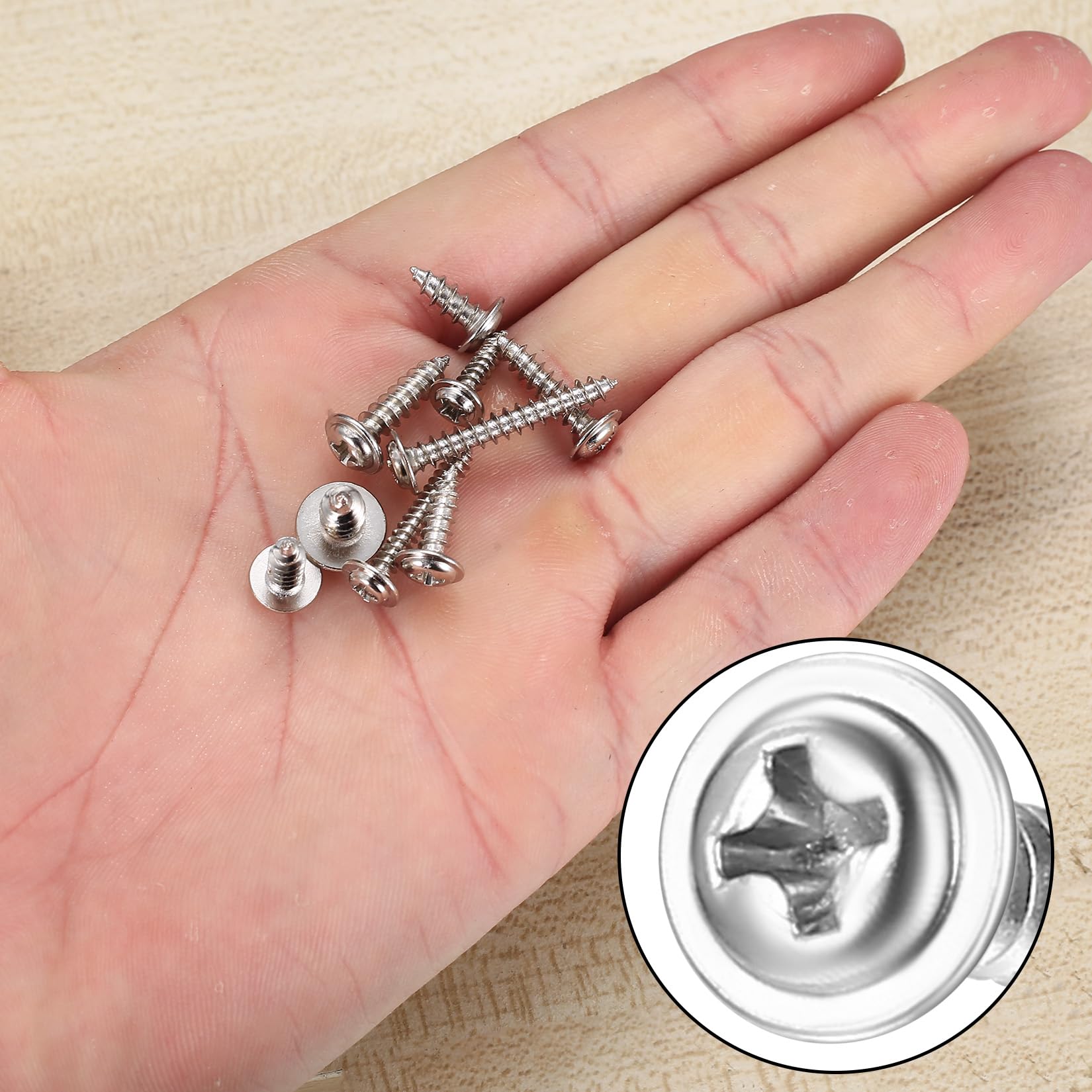 400 PcsSelf Tapping Screws Metal, M3 M3.5 M4 M5 Pan Head Wafer Head Screws with Washer - Image 3
