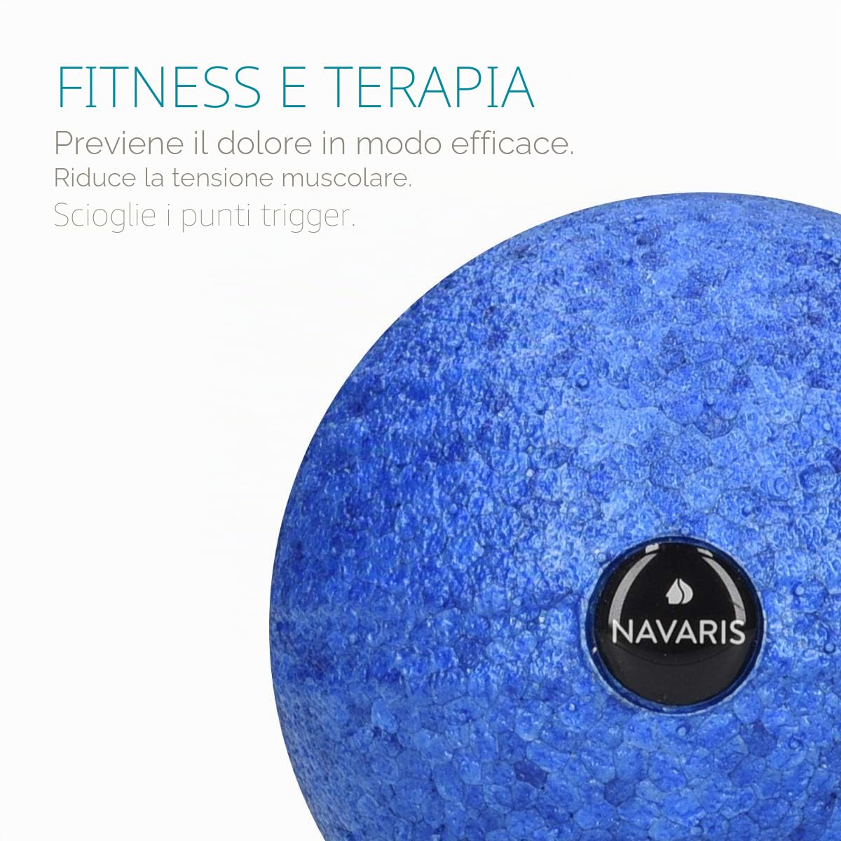 Navaris Sfere da Massaggio Fasce - Set 2x Palle Massaggianti Trigger Point Dolore Miofasciale - Palline Roller Ball Automassaggio 2 Misure - Blu Nero