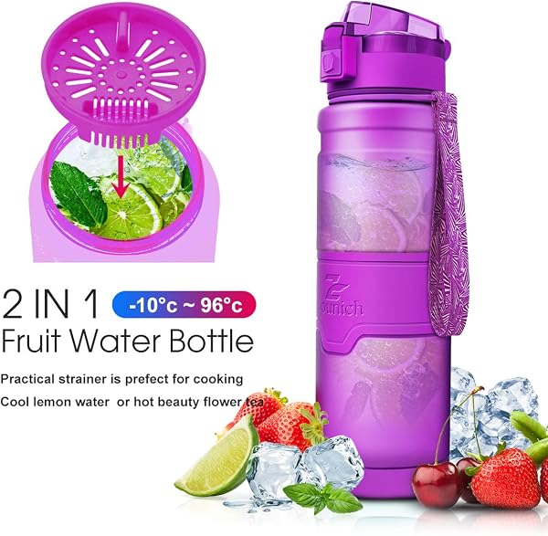 Bottiglia d'acqua sportiva palestra borraccia senza BPA in plastica tritan 1l/700ml/500ml/400ml,bottiglie bambini, sport,scuola,bici,Viaggio, trekking, a prova di perdite borracce, un clic aperto - 5