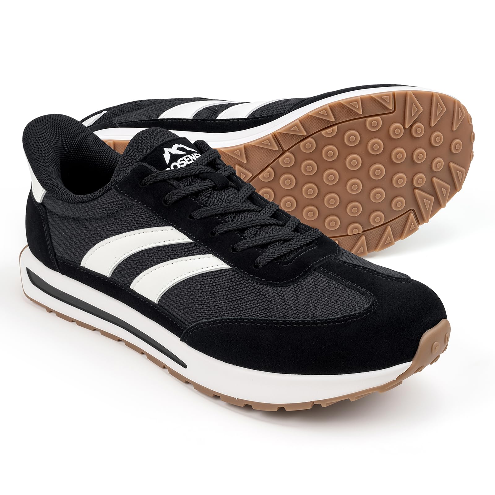Sosenfer Barefoot Shoes Men - Wide Toe Box Minimalist Sneakers, Hands Free Slip On Zero Drop Cross Trainer, Premium Suede Leather, Non-Slip Lightweight Trail Running Walking Gym
