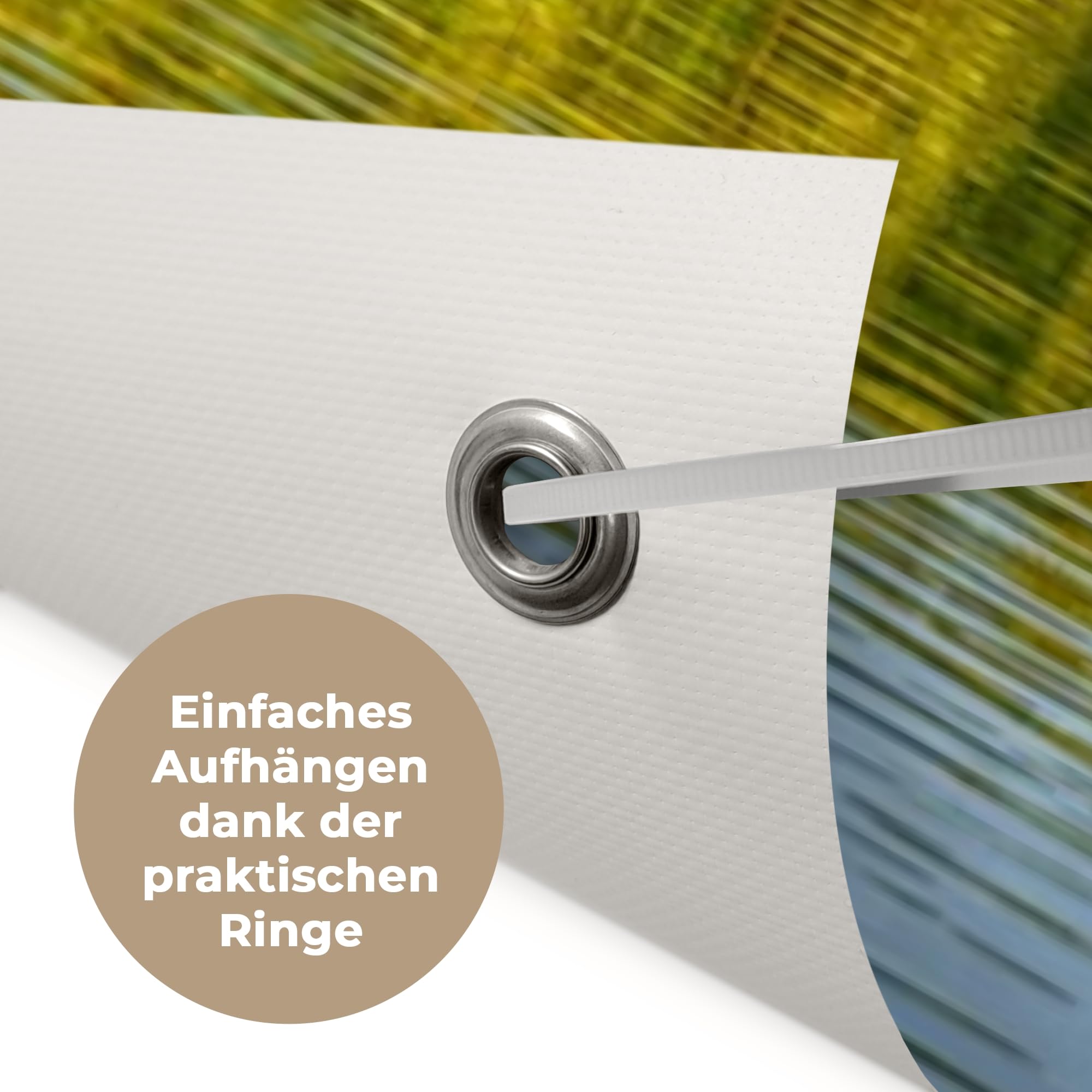 MuchoWow© Gartenposter Outdoor Bilder Gartendeko für draußen Wetterfest | 120x90 cm - Garten Deko Banner Draußen Gartendekoration Bild Wasser - Natur - Wald
