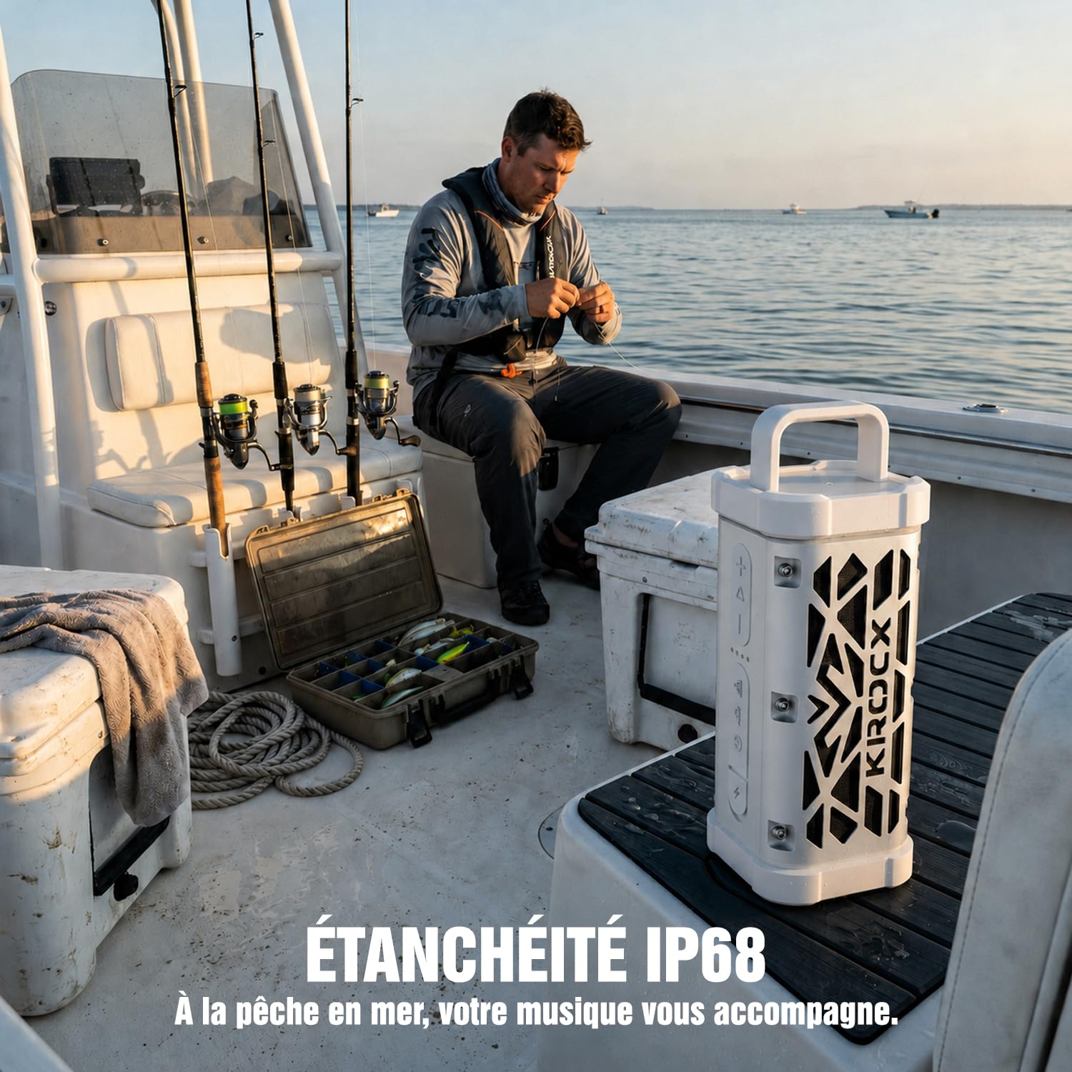 TRAVOR Enceinte Bluetooth en Aluminium Robuste et Magnétique, 45W Bass Boost, IP68 Étanche et Antichoc, Jusqu’à 25 h d’Autonomie, pour Camping-Car, Vanlife, Voyage et Aventures en Plein Air