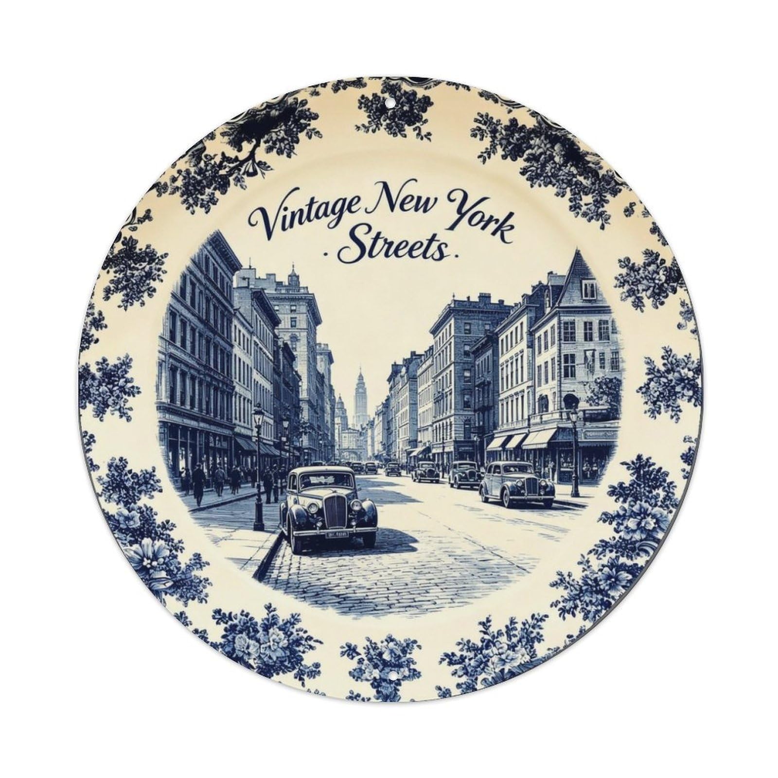 Vintage New York Streets Metal Tin Sign Plaque