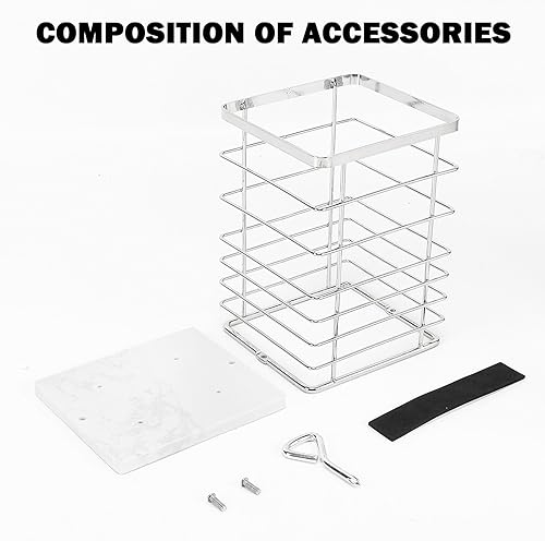 Miniatura 8 de Jeasor Soporte cuadrado para utensilios de cocina, estante de metal resistente para almacenamiento de encimera, organizador de herramientas de