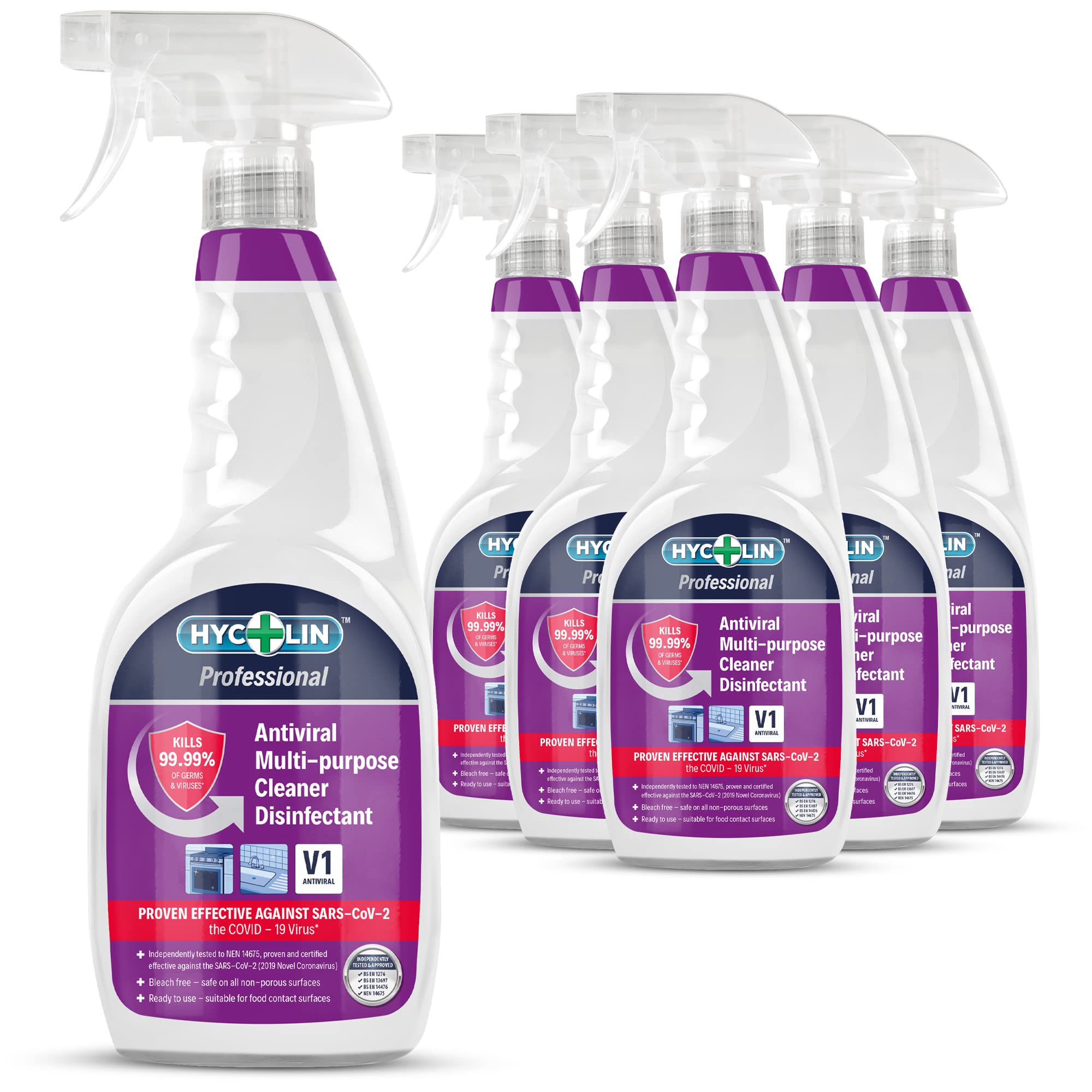 Surface Cleaner Spray 750ml x 6 - All-Purpose Disinfectant Spray - Multi-Surface Anti Bac Spray Removes 99.99% of Germs