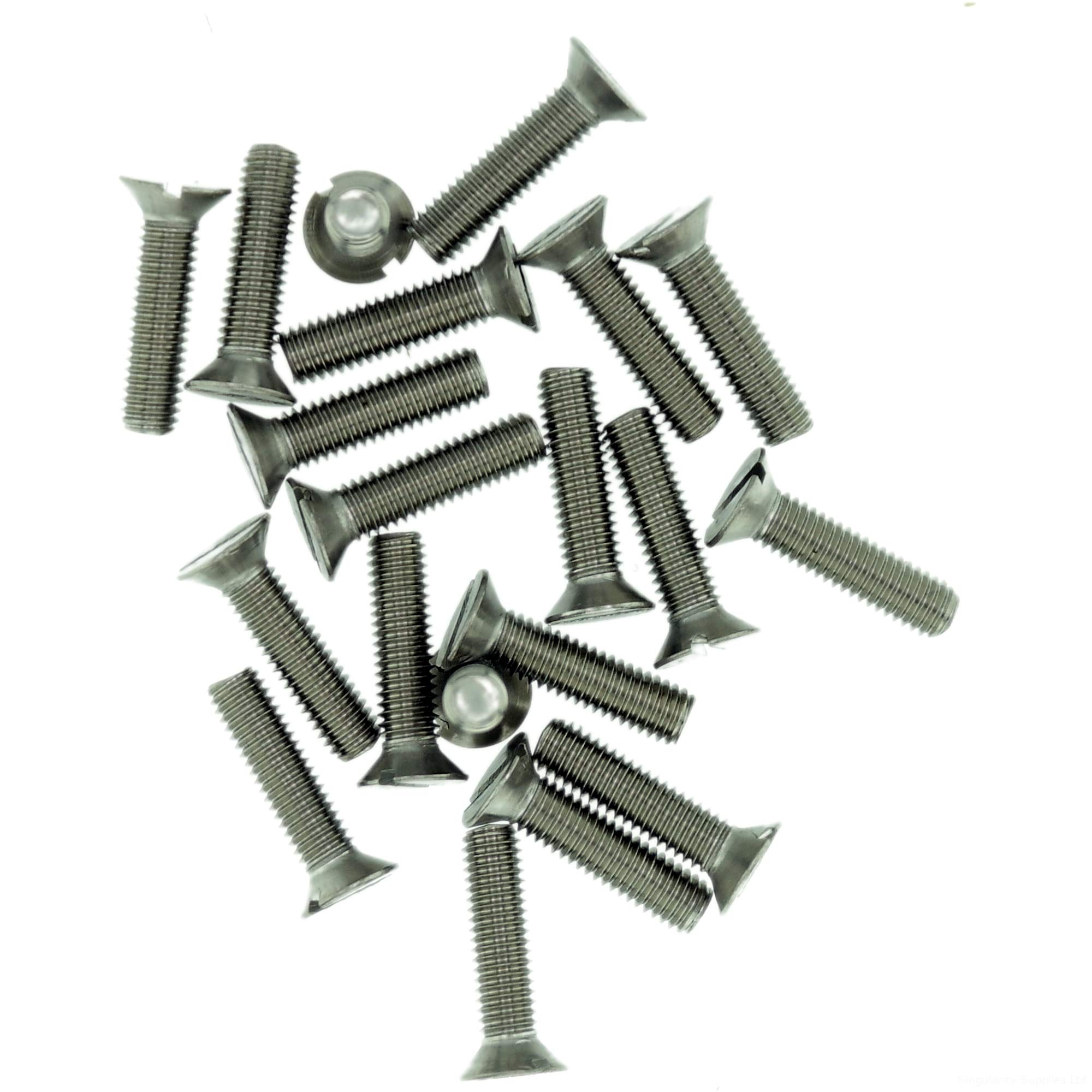 Singularity Supplies M1.6 (1.6Mm X 6Mm) Slot Countersunk Machine Screw (Bolt) - Stainless Steel (A2) (Pack Of 20)