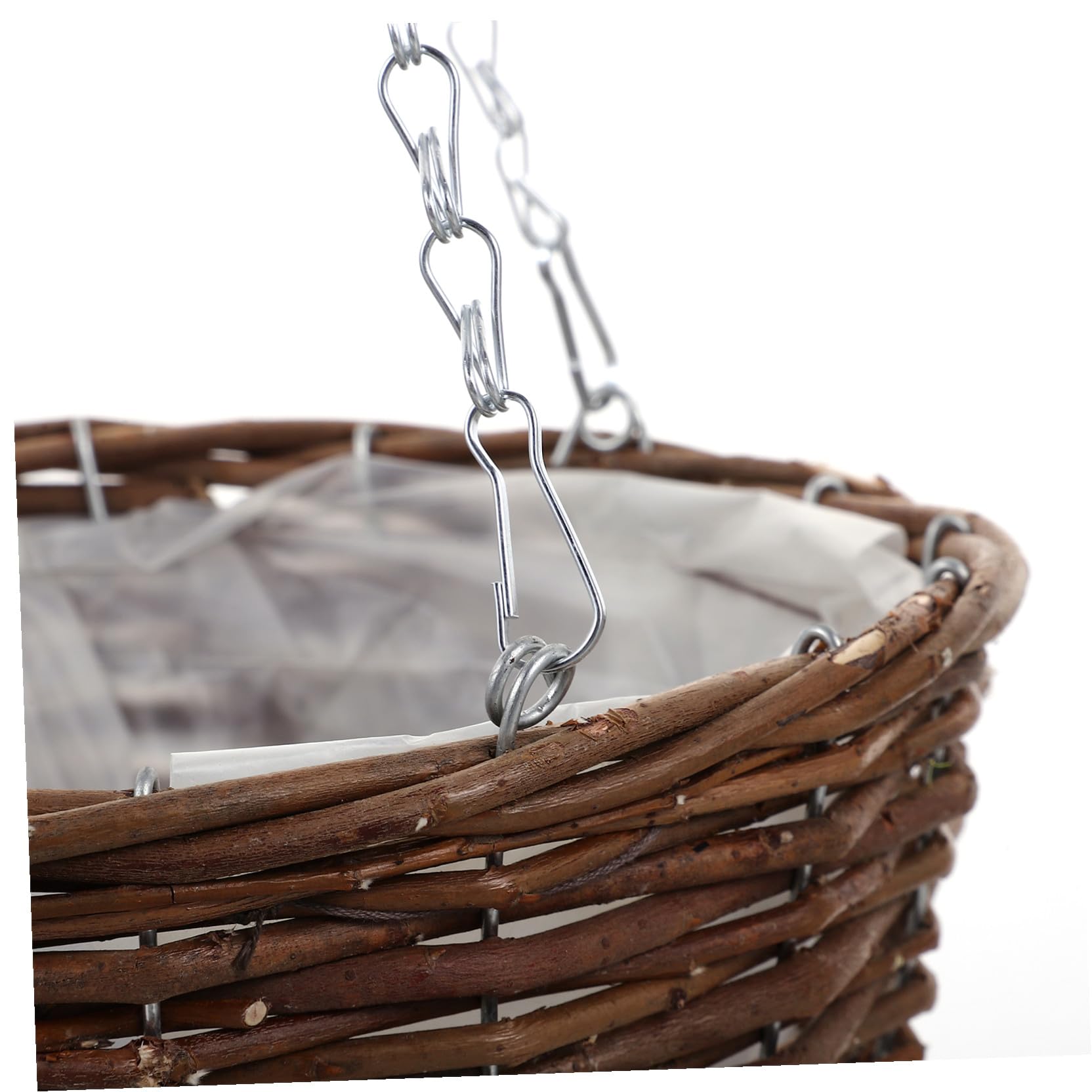 SHERCHPRY Fioriere Sospese in Metallo e Rattan, 2 Vasi da Fiori Cesto Medio 25 CM, Adatti per Esterni e Interni e Balcone