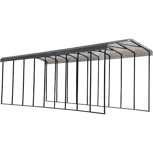 Arrow Carports Galvanized Steel Carport, RV Metal Carport Kit, 14' x 42' x 14', Charcoal