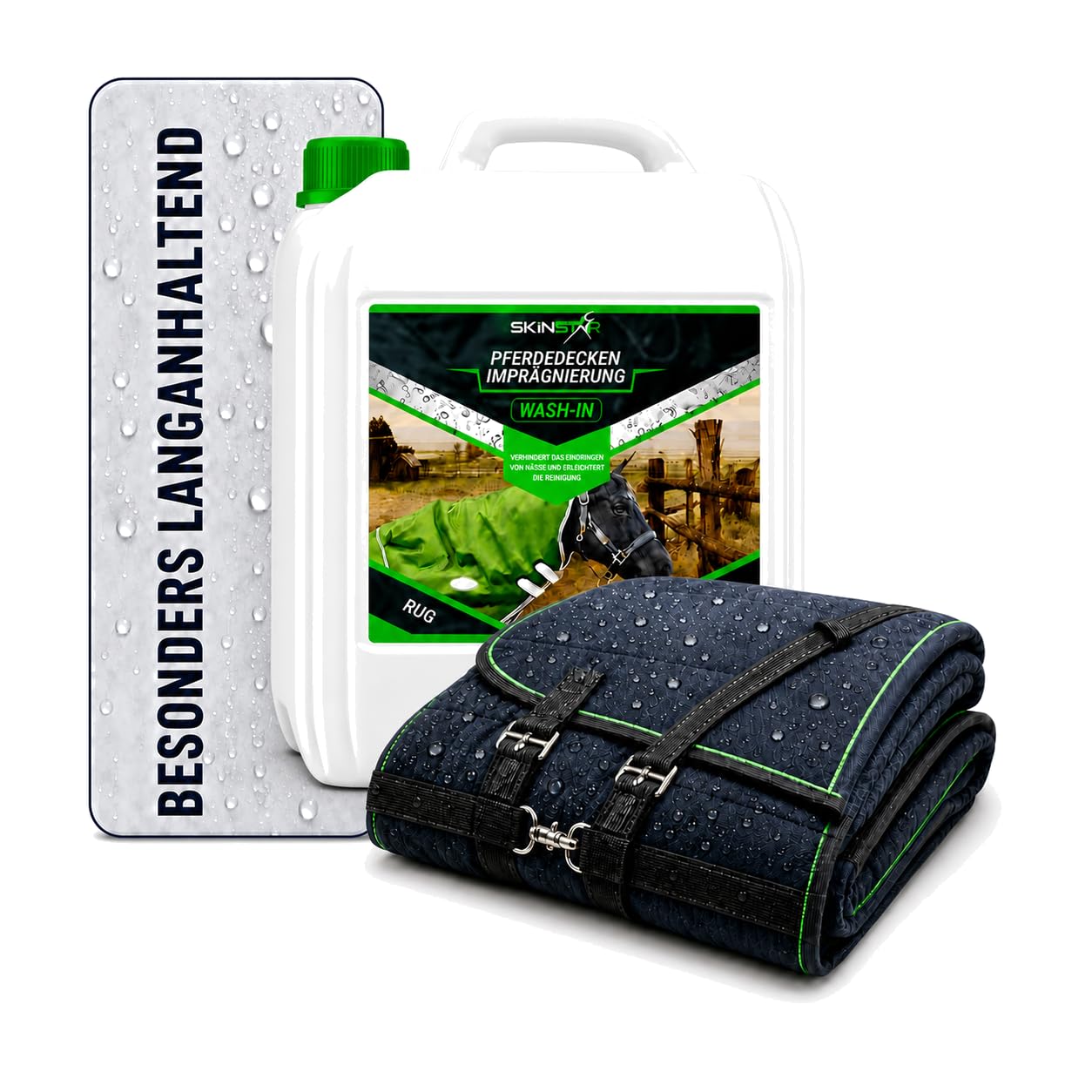 SkinStar Mantas para caballos, impermeabilización, 2,5 l, protección para animales