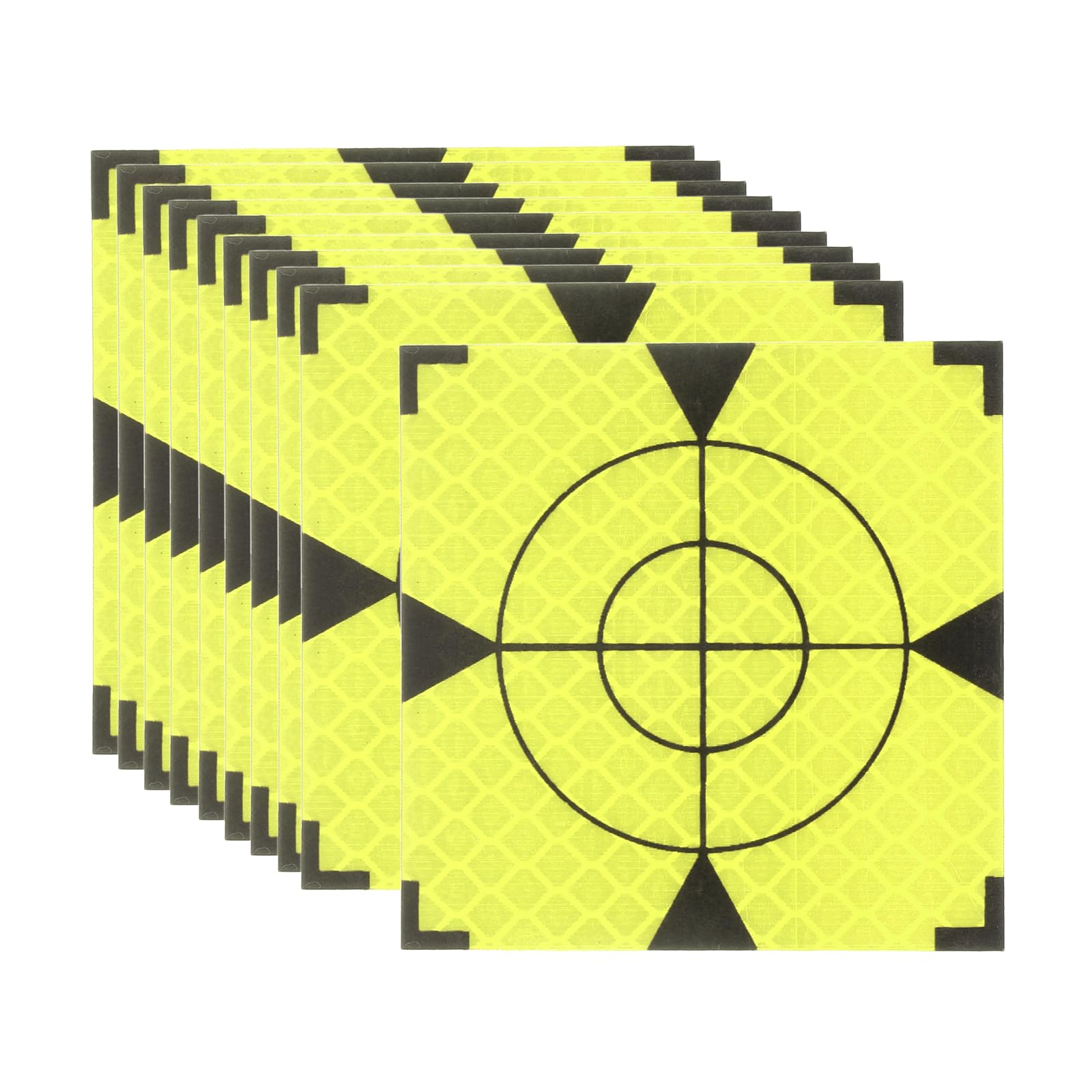 PATIKIL Survey Reflector Target (60x60mm, Yellow Green)(50 Pcs) Self-Adhesive Reflective Sheet Surveying Target Mark Tape, Suit for Total Station/Ship Inspection/Tunnel Measure