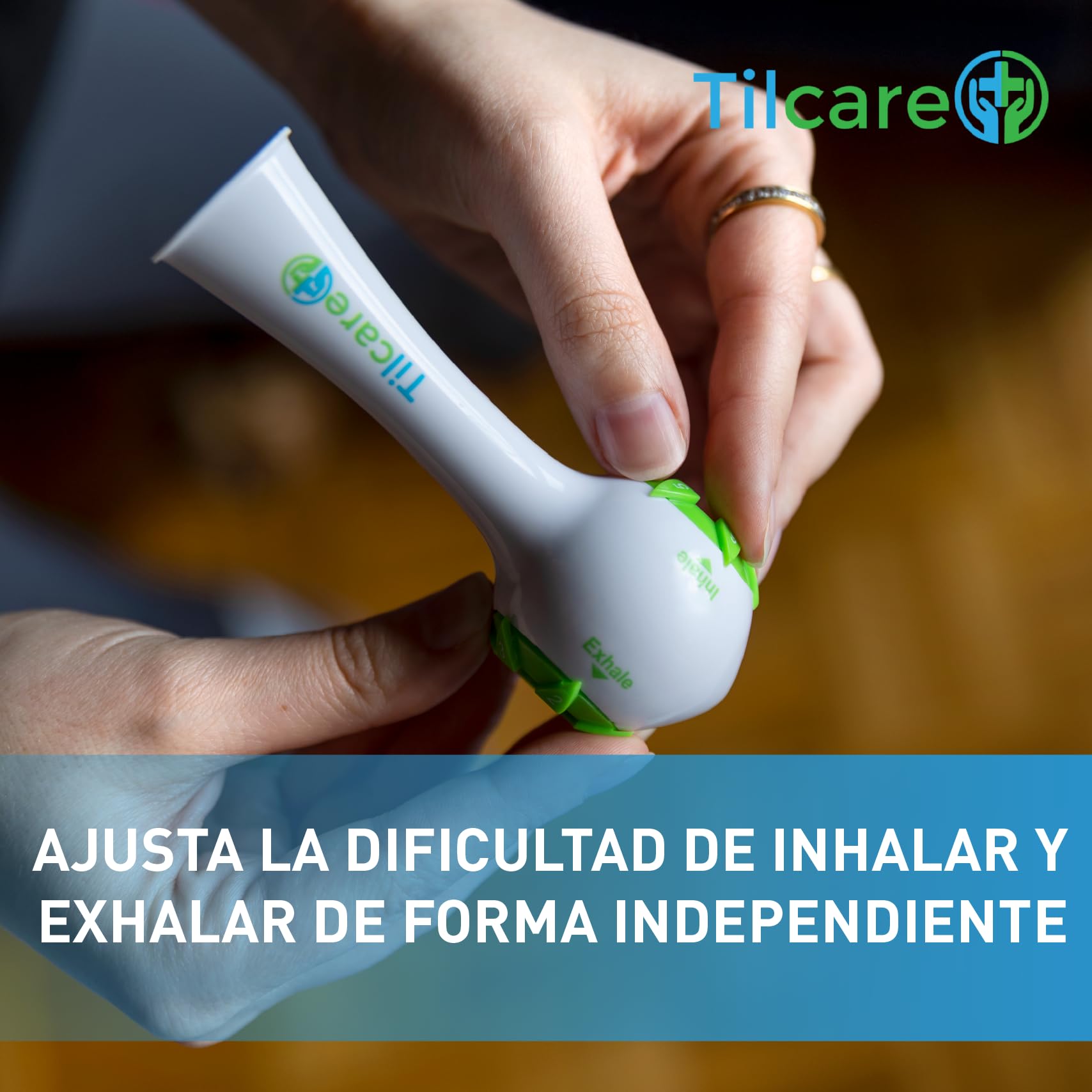 Incentivador respiratorio de Tilcare - Ejercicio pulmonar para desarrollar pulmones fuertes - Ejercitador respiratorio que es una gran terapia sin medicamentos para la EPOC, CHF o la DISFAGIA
