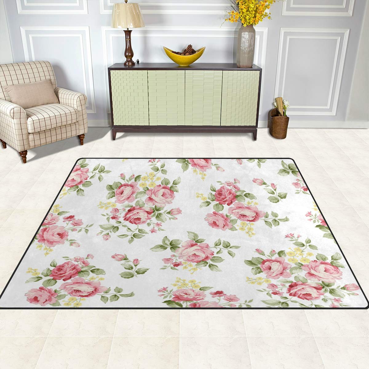 Tapis salon Feuilles vert foncé - TenStickers