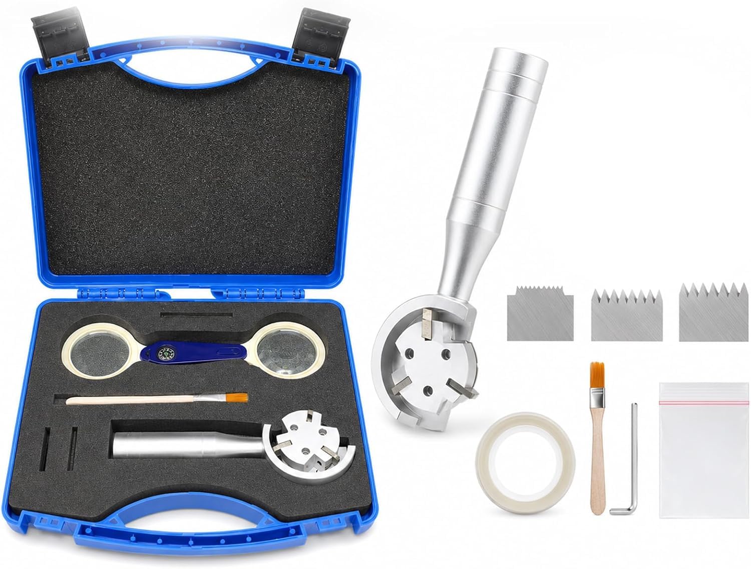 MiBoce Cross-cut Tester Kit, Cross Hatch Adhesion Tester, With 1mm/2mm/3mm Blades, Magnifier, Brush And Tape, Professional Adhesion Tester Kit For Coating Evaluation, Paint
