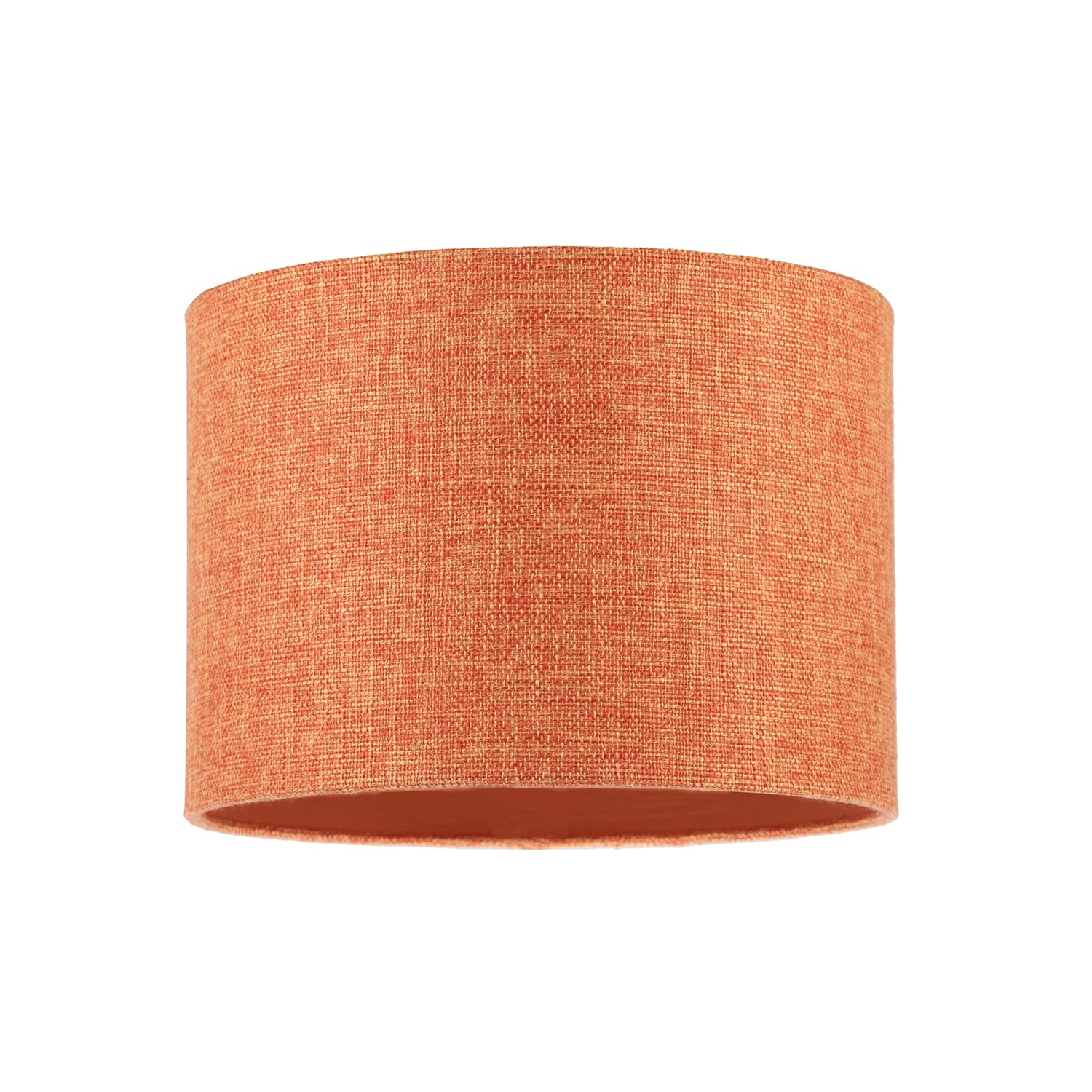 Happy Homewares Orange Contemporary And Sleek Natural Linen Fabric Drum Lamp Shade