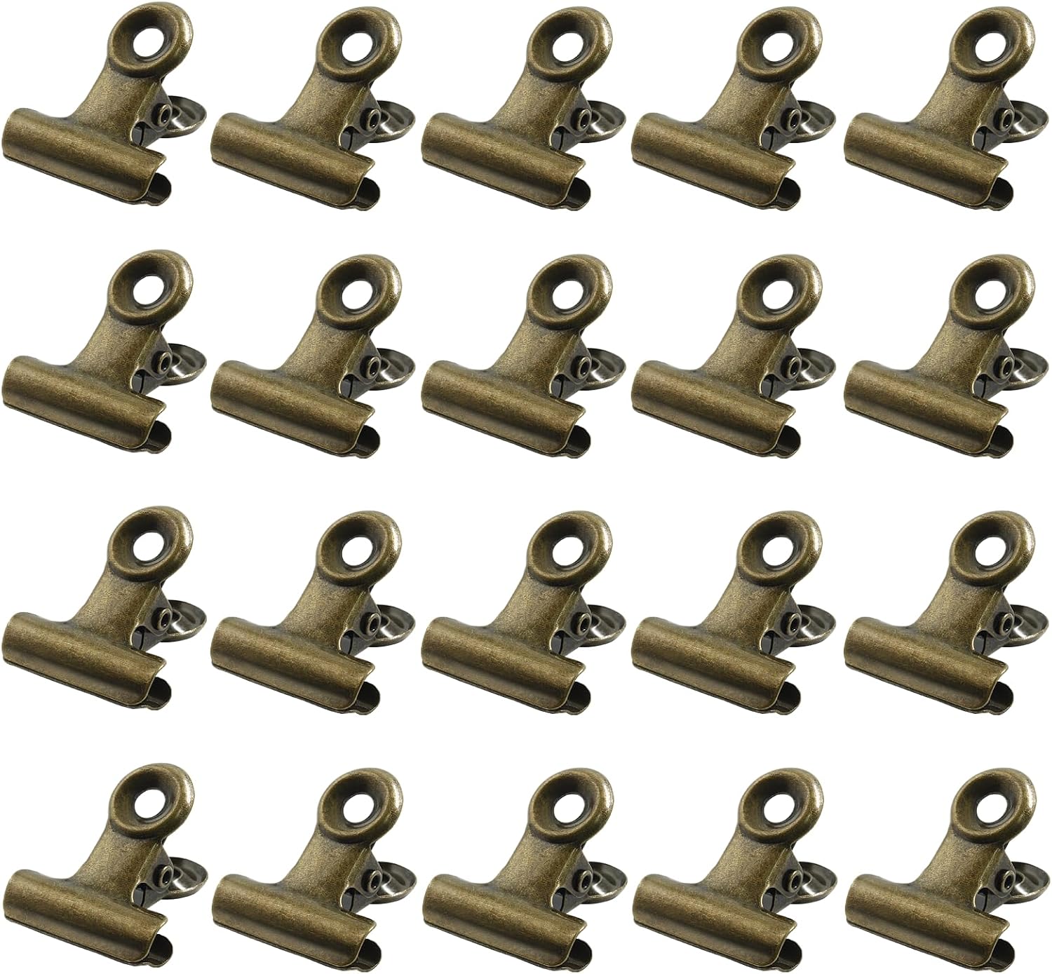 Bonsicoky Metal Bulldog Clips, Brown, 22mm, 30 Pcs