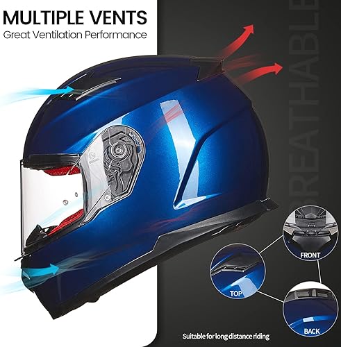 Miniatura 2 de ILM Cascos integrales para moto de nieve y motocicleta para hombres y mujeres, deportivos duales, con Pinlock antiniebla para adultos, modelo DOT 817