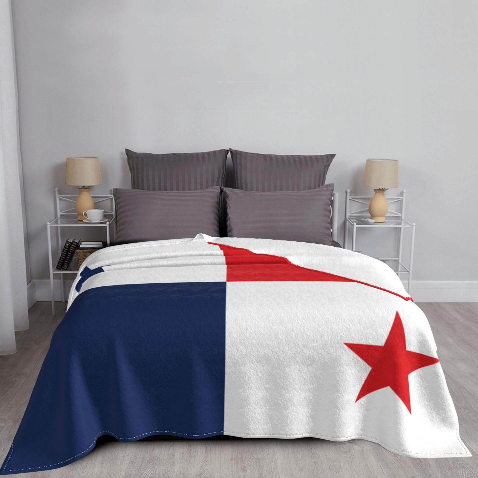 Manta de viaje portátil de 80 x 60 pulgadas, suave, resistente a las arrugas, plegable, exquisita bandera de Panamá