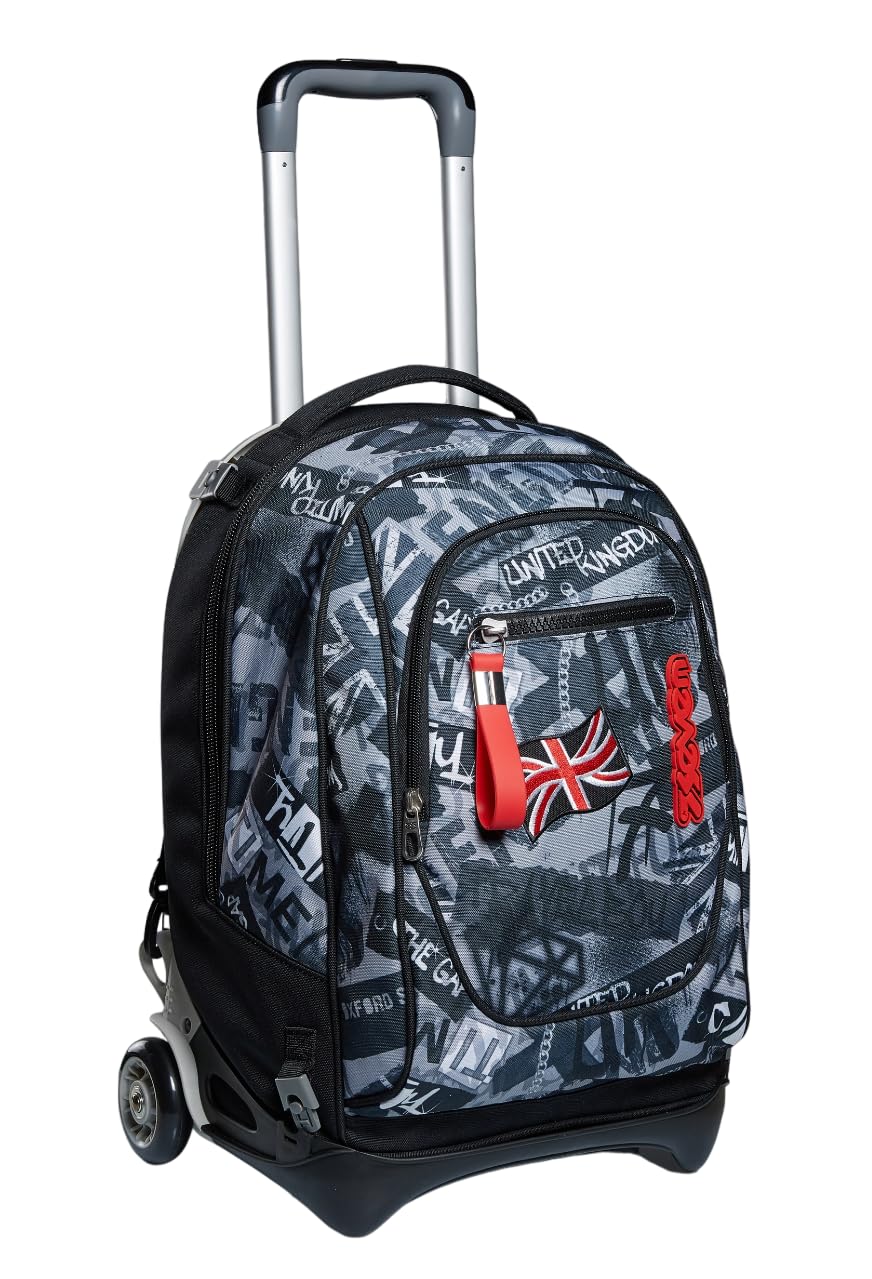 Seven Trolley New Tech, 3 in 1, Zaino Sganciabile, Per bambini e ragazzi, Scuola & Viaggio, Tempo libero