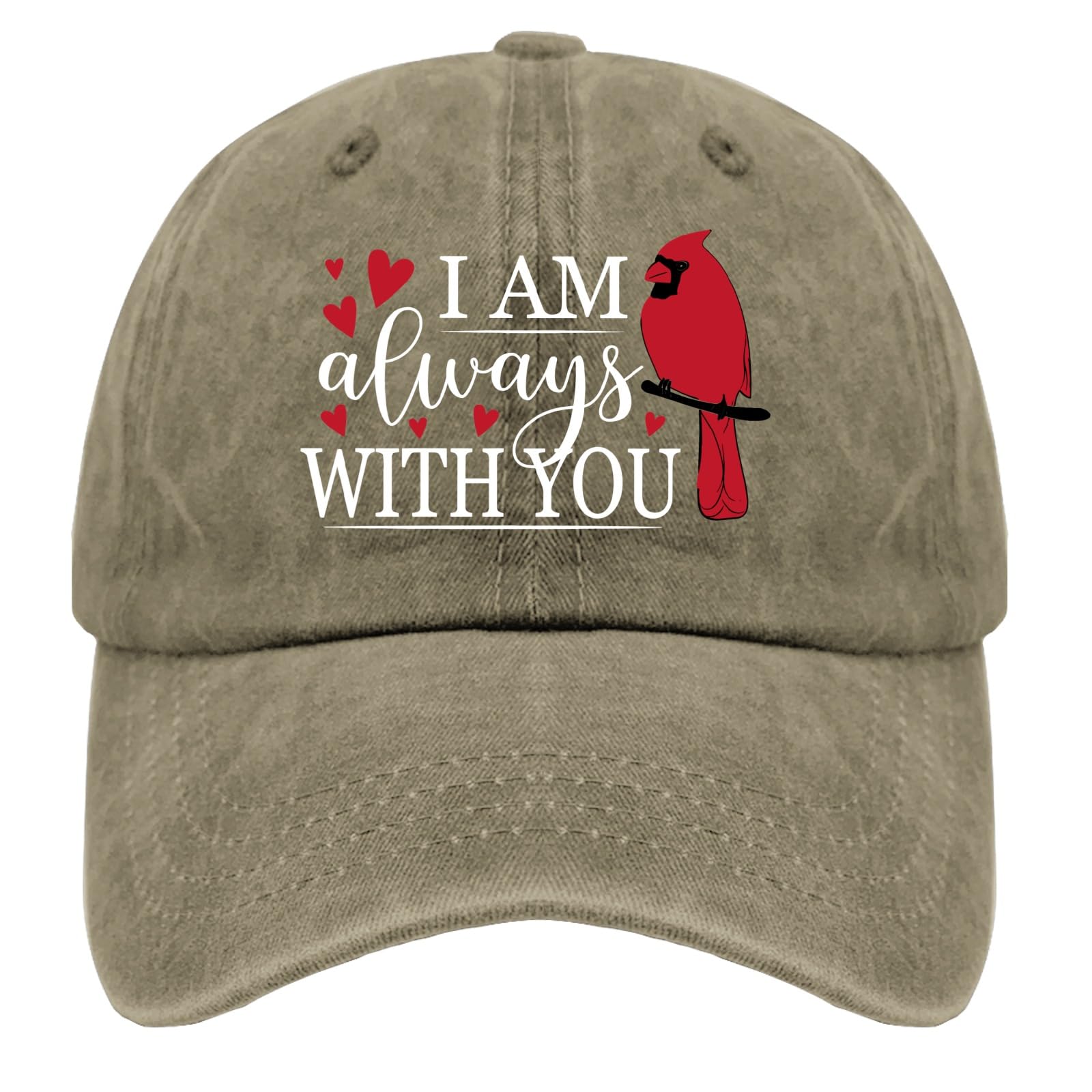 Karclau I Am Always with You Caps Camp Hat Pigment Khaki Hiking Hat Women Gifts for Men Running Caps