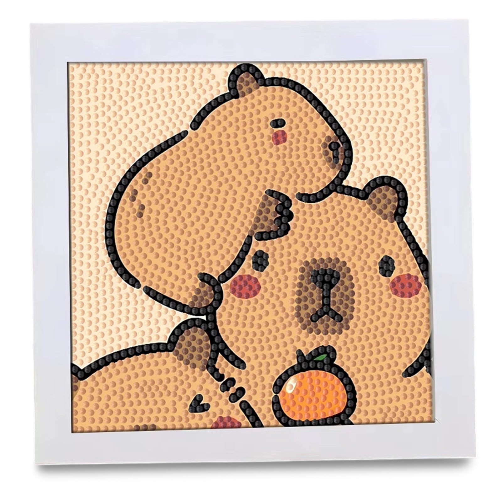 Clyrax Capybara Diamond Art Kits with Frame, 5D DIY Full Drill - Stitch Diamond Painting Kit for Adults & Kids, Embroidery Gem Art Gift for Crafts Home Decor, Capybara Gifts for Women Her