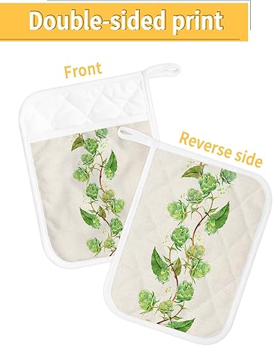 Miniatura 9 de Geometry Turquoise 4Pcs Pot Holders for Kitchen,Non Slip & Heat Insulation Terry Cloth Potholder Set with Pocket,Thick Hot Pad Oven Mitts Trivet