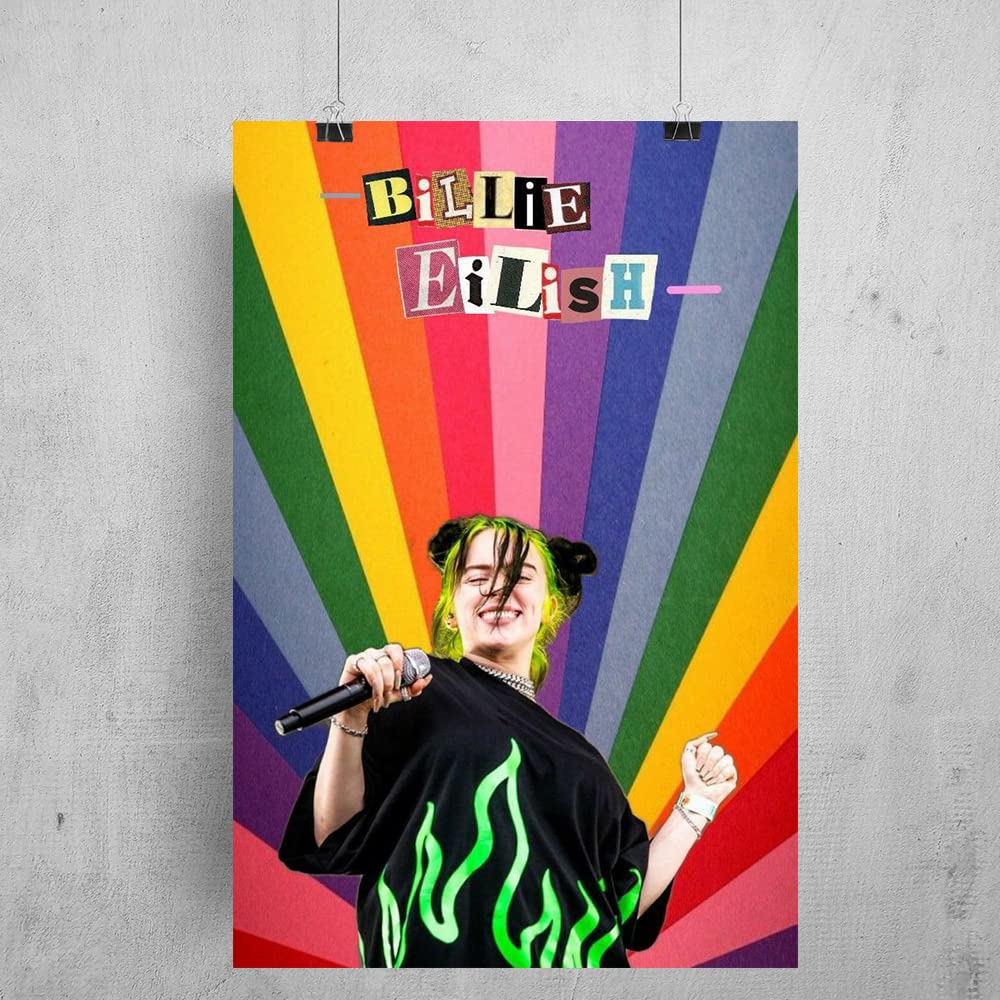 RedCloud Billie Eilish wall poster for room with tapping splash proof and dust free
