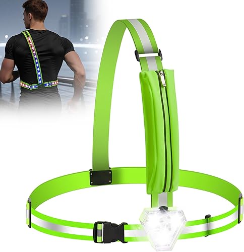 Miniatura 9 de Zacro LED Reflective Vest with Chest Light 500LM, 5 RGB Colors High Visibility Rechargeable Light Up Running Vest IPX4 Night Safety Running Gear for