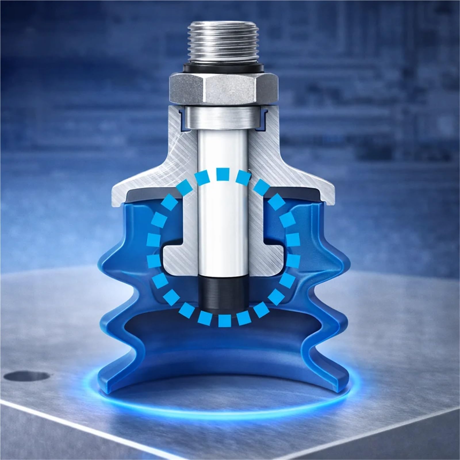 10 Stück pneumatischer Vakuumsauger mit Anschlüssen M5/G1/8/G1/4 Silikon-Saugnapf(FG20 M5)