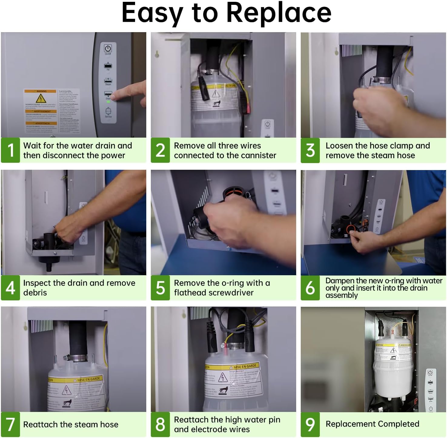 80 Steam Canister Replacement for Aprilaire Steam Humidifier Models 800 and 865 with O-Ring Seal (2 Pack)