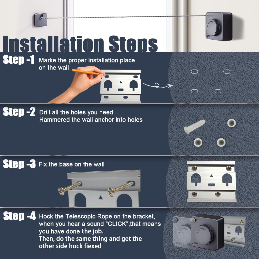 Garland Hanger for Front Door - Over the Door Adjustable Wall Mount Hangers with 15 Ties, 15.7Ft Tension Steel Rope Tapestry Hanger, Max Load 42lb, Garage Door Outside Holder for Christmas Decor