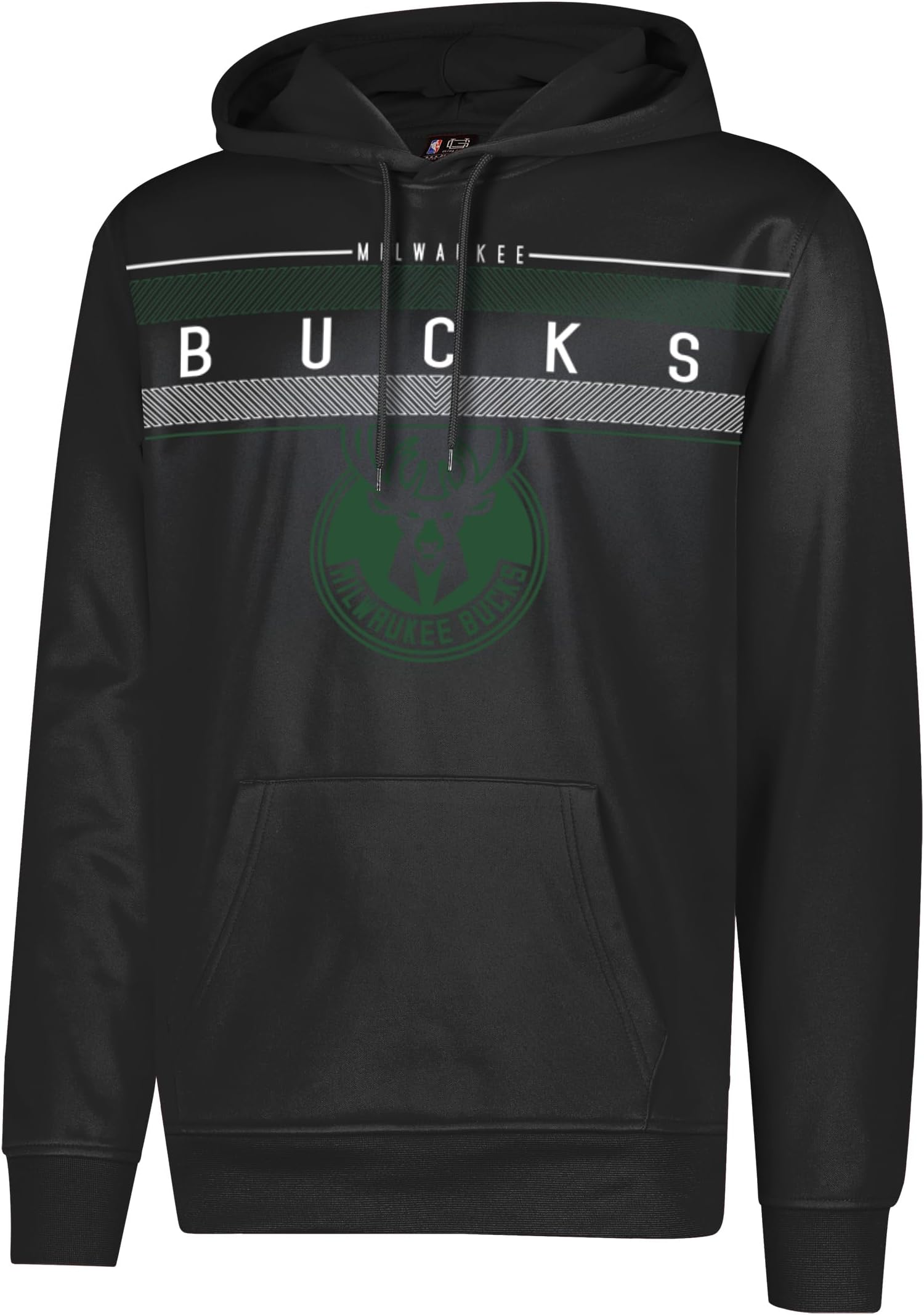 Ultra Game Men's Fleece Hoodie Pullover Sweatshirt Poly Midtown NBA, Black, L