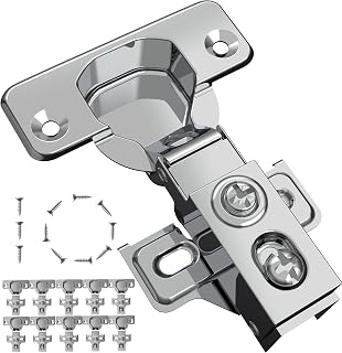 AVERZELLA 10 Pieces -Soft Close Cabinet Hinges，Cabinet Hinges Brushed Nickel ，Stainless Kitchen Cabinet Hinges, Suitable 1/2" Partial Overlay Cupboard